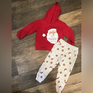 Santa Cookie Hooded Carter’s Sweatsuit  Set size 4T